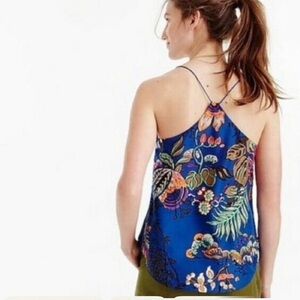 J. Crew Vibrant Blue Floral Camisole